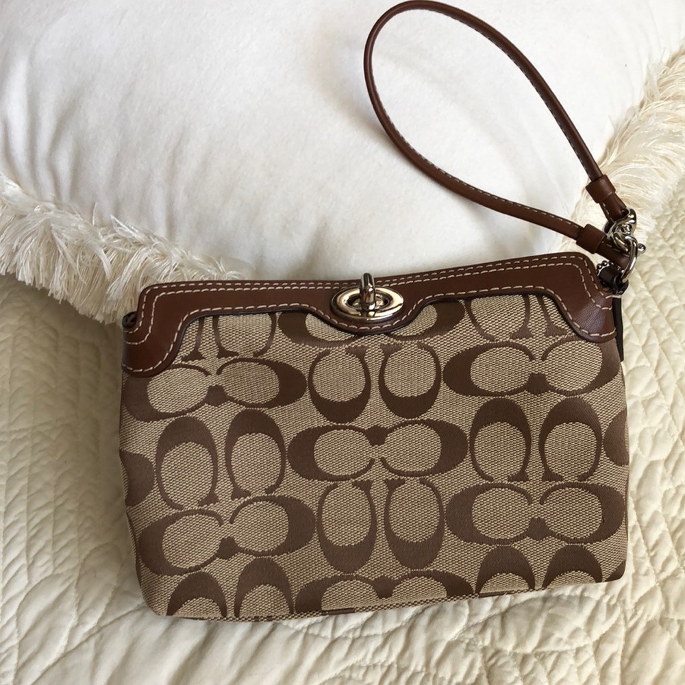 COACH printed wristlet